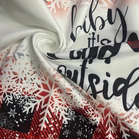 UP TO 50% OFF!! Snowman & Plaid Print Cross Front Tee Top, Casual Long Sleeve - Picture 3 of 3